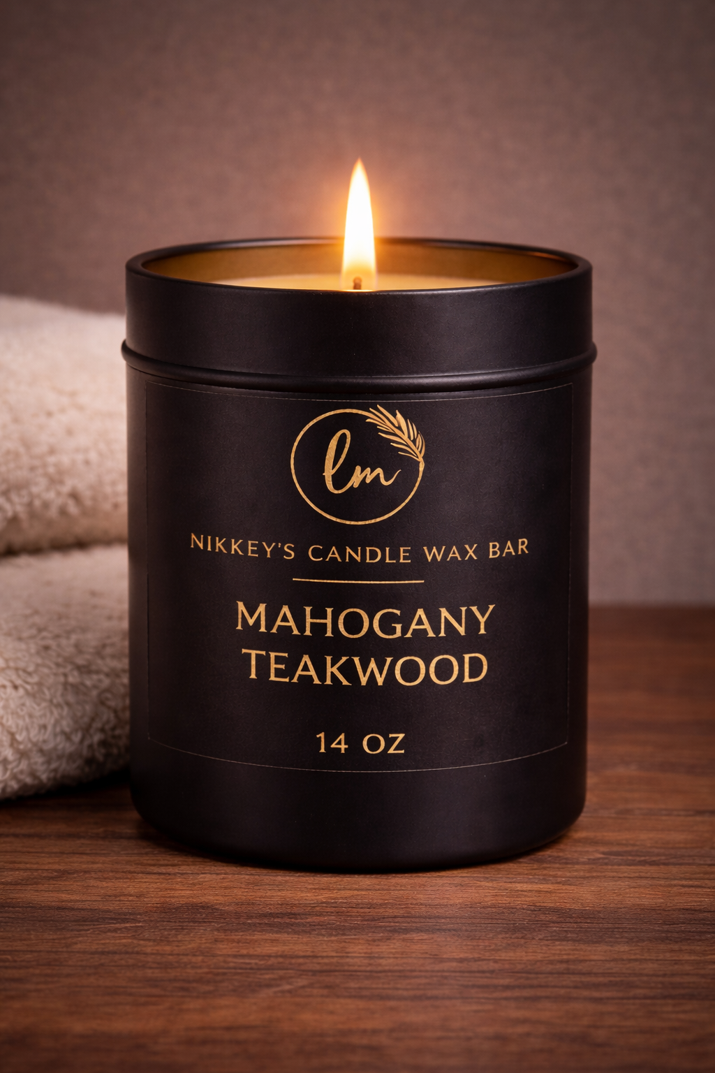 Mahogany-Teak Wood 14OZ Candle